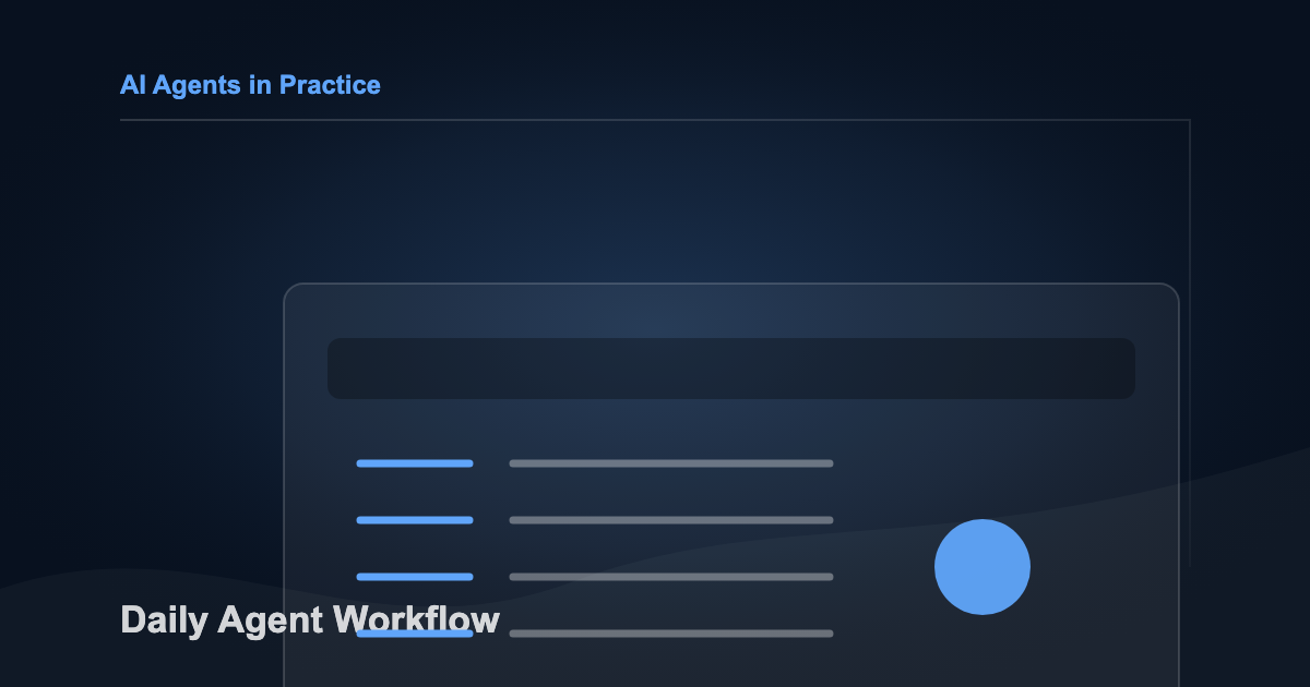 Terminal-first AI agent workflow connecting instructions, tools, memory, and review.