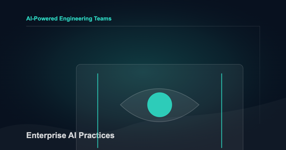 Enterprise AI engineering practice stack showing prompts, reviews, guardrails, and delivery controls.