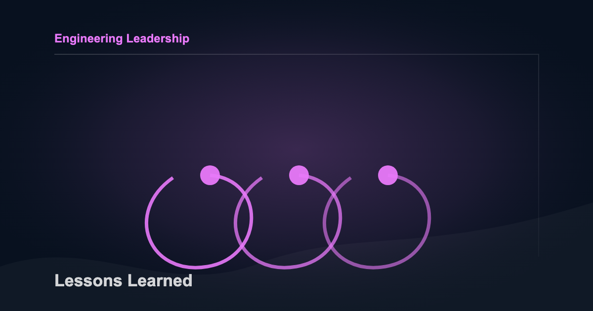 Engineering lessons visual showing a path of decisions, feedback loops, and accumulated judgment.