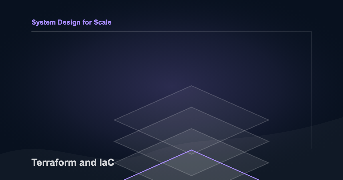 Infrastructure-as-code visual showing Terraform configuration, cloud resources, and deployment workflow.