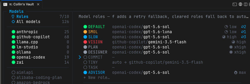 OMP model selection in the terminal